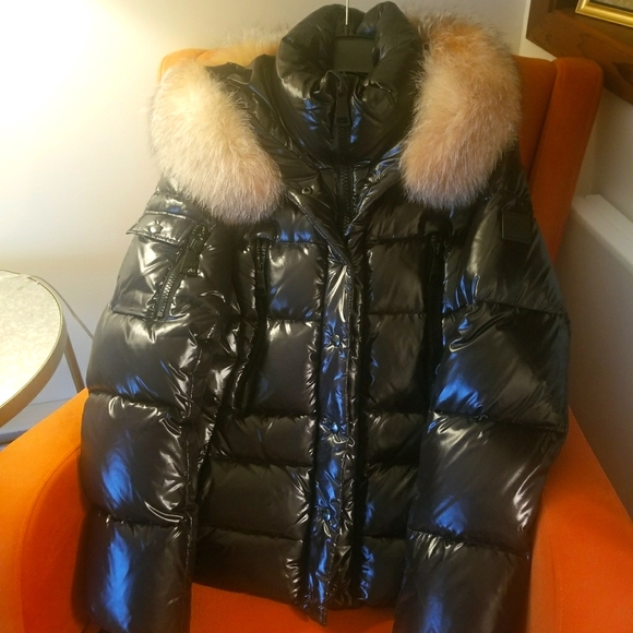 SAM Decade Fox Fur Trim Down Puffer Jacket - Picture 4 of 5